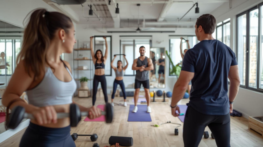 trainer coaching client at home