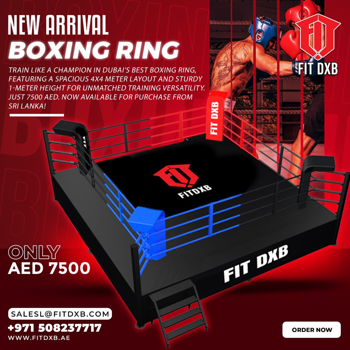 Boxing Ring Sale 7500AED - SIZES 4X4, 5X5, 6X6, 7X7, 8X8. – FIT DXB ...